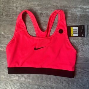 Nike Bright Pink Racerback Sports Bra with Black Band